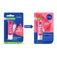 NIVEA Watermelon Shine 4.8g Lip Balm|24 H Melt in Moisture Formula|Natural Oils|Glossy Finish,4.8 g (Pack of 1)