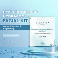 Glamveda Hyaluronic Acid Hydra boost Facial Kit | Salon Like Glow | 6 Step Facial Kit| SLS & Paraben Free| 40gm (Hydra Boost)