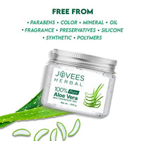 Jovees Herbal 100% Pure Aloe Vera Multipurpose Gel For Face, Skin & Hair | Aloe Vera Gel For Hydrates, Moisturized & Even Tone Skin | Suitable For Men & Women- 85g