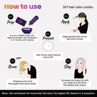 2.Oh! Italian-Lavender Hair Color DIY Kit | Semi-Permanent Color + Bleach for Highlights | With Plex & Argan Oil | Lightening Kit for Women & Men
