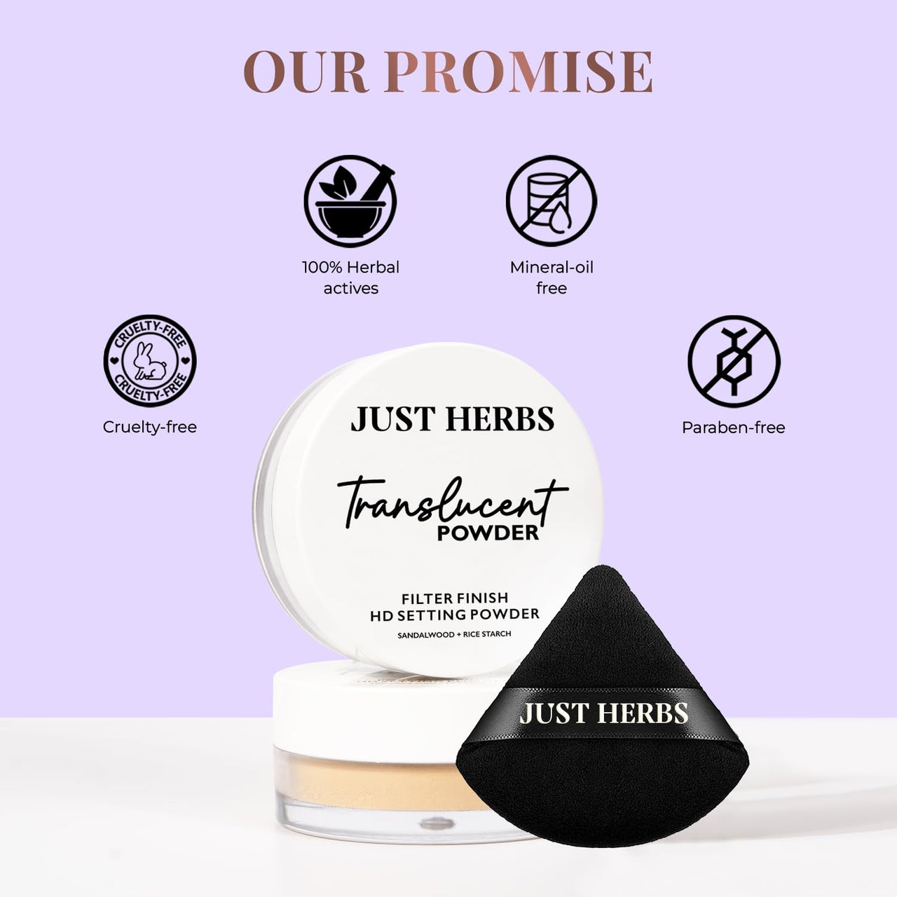 Just Herbs HD Makeup Setting Powder With Liquorice Root & Rice Starch (Banana, 15 g)