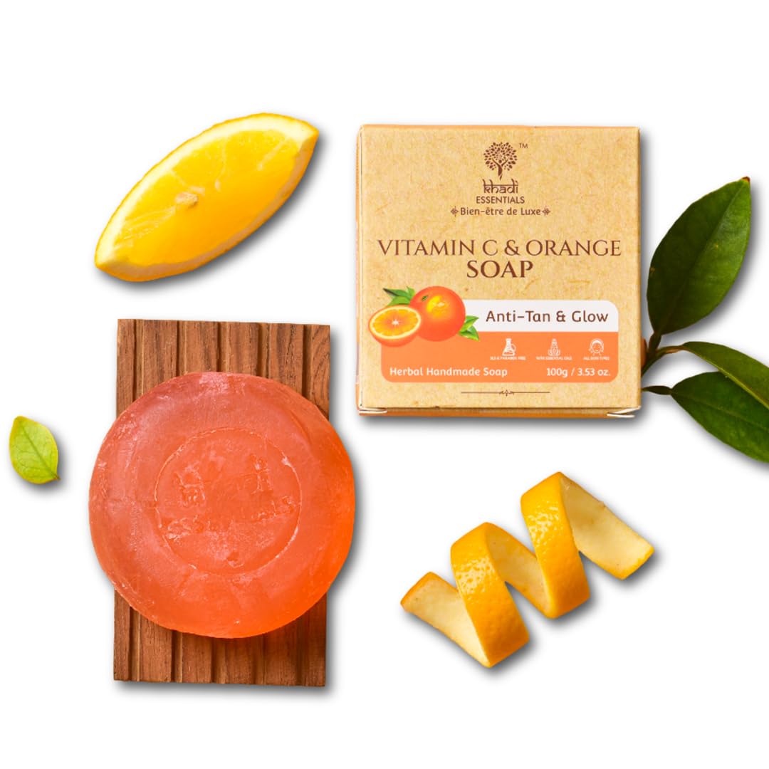 Khadi Essentials Vitamin C Rich Fruity Soap with Avocado, Almond Milk, Cocoa, Kokum Butter for Healthy Clear Skin, Natural Organic Handmade, Rasik Mixed Fruits Soap, 125 g