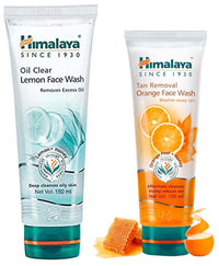 Himalaya Tan Removal Orange Face Wash, 100ml & Oil Clear Lemon Face Wash, 150ml Combo