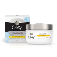 Olay Day Cream Natural White Fairness Moisturiser SPF 24, 50g And Olay Day Cream Total Effects 7 in 1, Anti-Ageing SPF 15, 50g