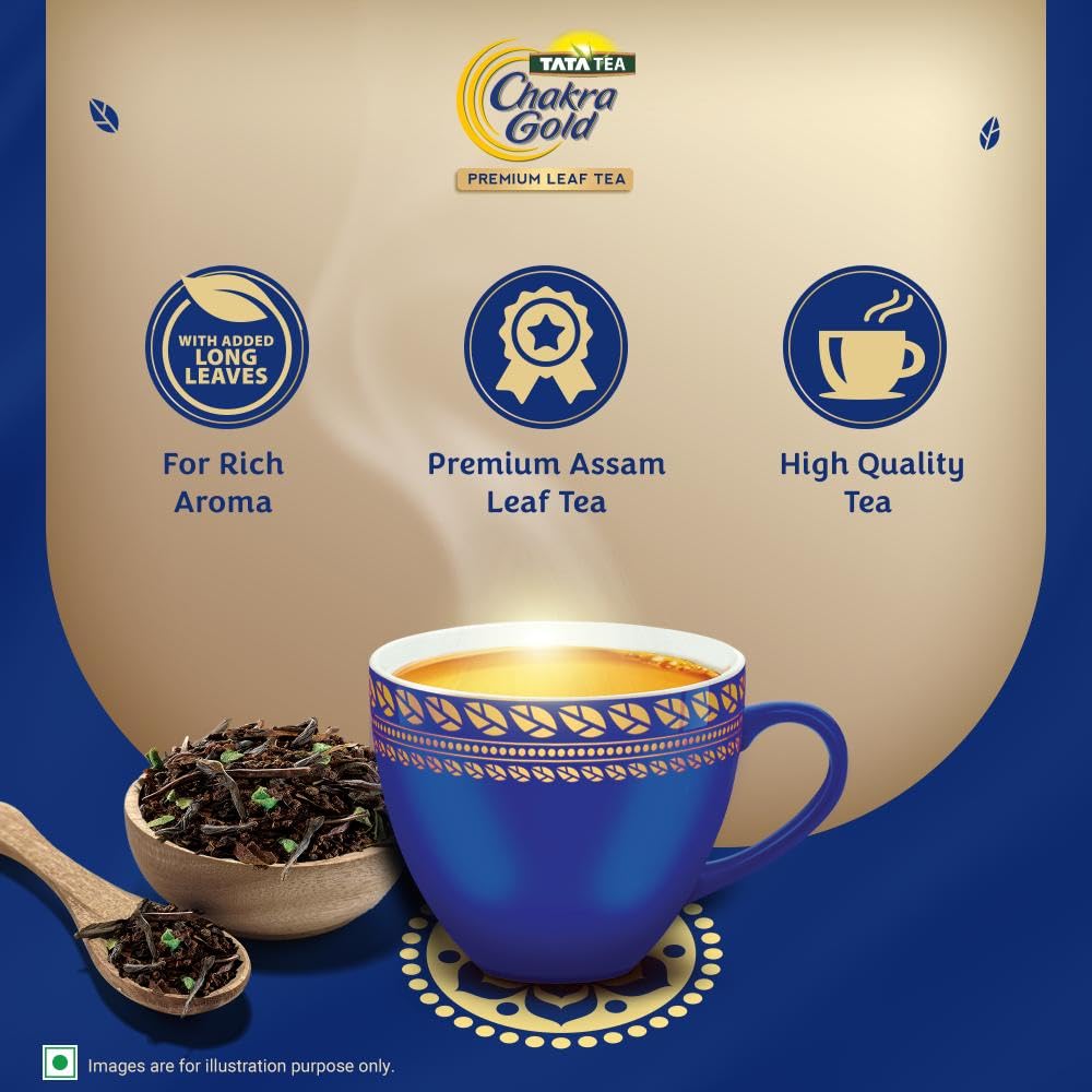 Tata Tea Chakra Gold Premium Leaf Tea| Rich Aroma & Taste | Black Tea With Leaf | 500 gram