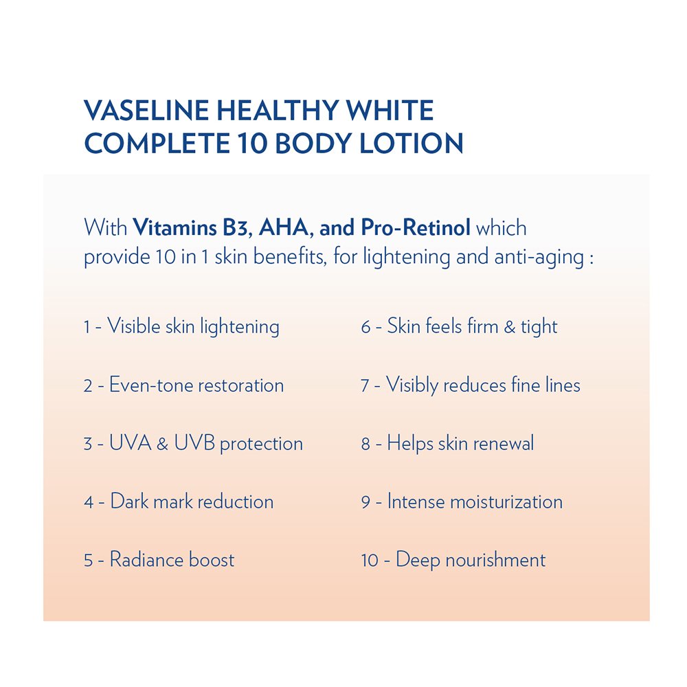 Vaseline Healthy White Complete 10 Lightening Body Lotion, 200ml
