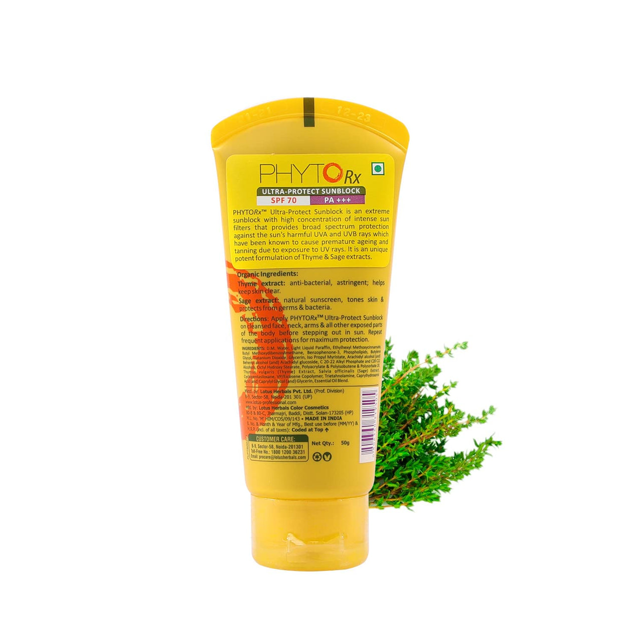 Lotus Professional PhytoRx Ultra Protect Sunblock SPF 70 and PA+++ | Luminous Tinted Face Sunscreen with Broad-Spectrum UVA/UVB Protection | Lightweight, Natural Coverage| Oil-Free Formula with Non-Greasy Finish | No Whitecast | 50g