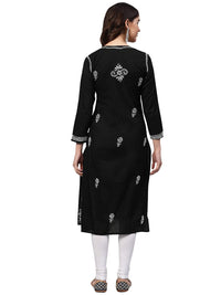 Ada Hand Embroidered Lucknow Chikankari Women's  Pure Cotton Kurti Kurta