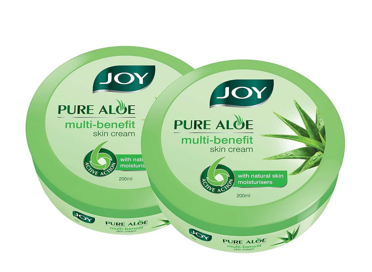 Joy Pure Aloe Multi Benefit Aloe Vera Moisturisers Skin Cold Cream, For Normal to Oily Skin - Pack of 2 X 200ml