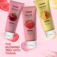 Twasa Dual Refreshing Fruit Face Wash For Instant Glow & Revitalized Complexion with Exotic Lychee & Strawberry | Brightening, Exfoliating & Gentle Skin Hydrating Face Wash - 100 ml