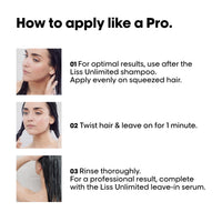 L'OREAL PROFESSIONNEL PARIS Liss Unlimited Shampoo 300Ml And Hair Mask 250Gm Combo For Rebellious Frizzy Hair, Serie Expert (Pack Of 2)
