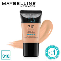 Maybelline New York Fit Me Matte+Poreless Liquid Foundation Medium Coverage For Oily Skin Powder Tube,310 Sun Beige,18Ml And New York Volume Express Colossal Masacara,Waterproof,Black,10G,Pack Of 1