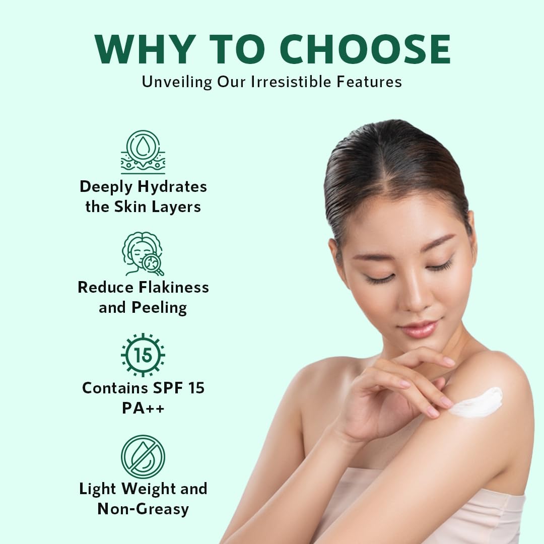 Orgatre Body Lotion | Avocado & Shea Butter with SPF 15 PA | Moisturizer for Dry Skin | Brightening & Sun Protection Body Cream 150 ml