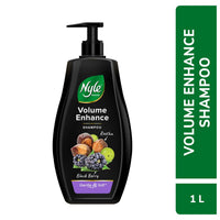 Nyle Naturals Volume Enhance Shampoo 1 L, For Long & Voluminous Hair with Blackberry, Reetha, & Amla | pH Balanced & Paraben Free Gentle & Soft Shampoo For Women & Men