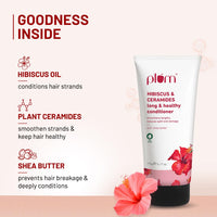 Plum Hibiscus & Ceramides Conditioner | Nourishing Formula with Shea Butter | Smoothens & Strengthens Hair | Prevents Split Ends | 100% Vegan & Cruelty-Free | 175g