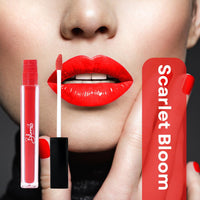 Bloom Beauty Liquid Lipstick, Velvet Matte Finish, Lightweight & Hydrating | Long-Lasting Wear, (Scarlet Bloom)