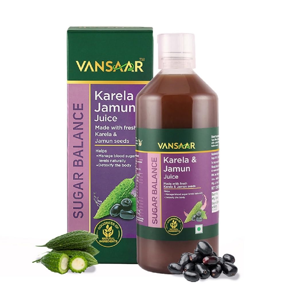 Vansaar Karela & Jamun Juice-1L| Blood sugar level management | Suitable for diabetes & prediabetes care