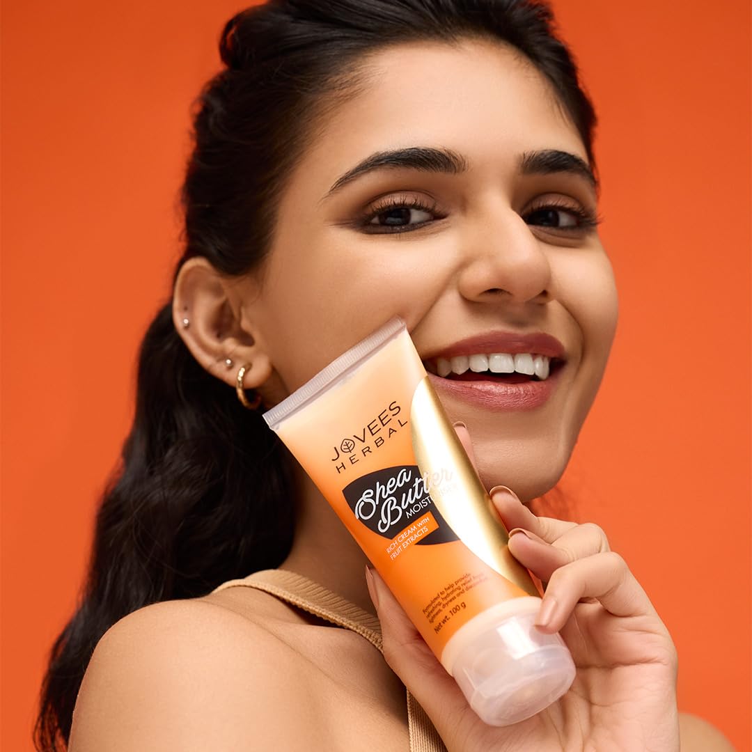 Jovees Herbal Shea Butter Moisturiser | With Shea Butter & Fruit Extracts | Reduces Skin Inflammation & Restores Hydration | For Normal & Dry Skin 100g