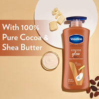 Vaseline Intensive Care, Cocoa Glow Serum-in-Lotion, 600ml, with 100% Pure Cocoa & Shea Butter, 48Hr Long-Lasting Moisturization, Body Lotion for Dry, Rough Skin