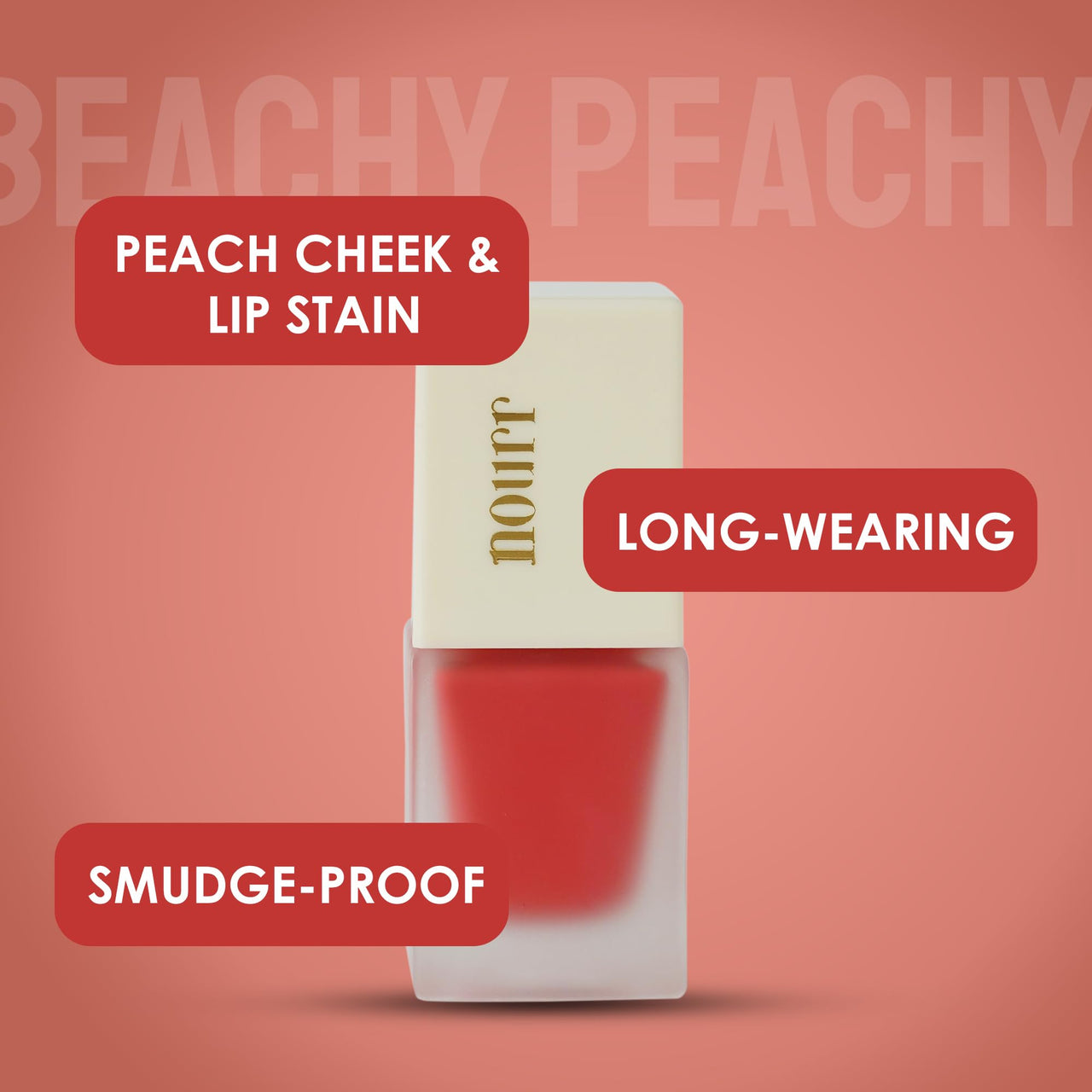 Nourr Liquid Blush - Beachy Peachy | Smudge-Proof, Buildable Intensity | Dewy & Fresh Finish | Long-Wearing Peach Cheek & Lip Stain