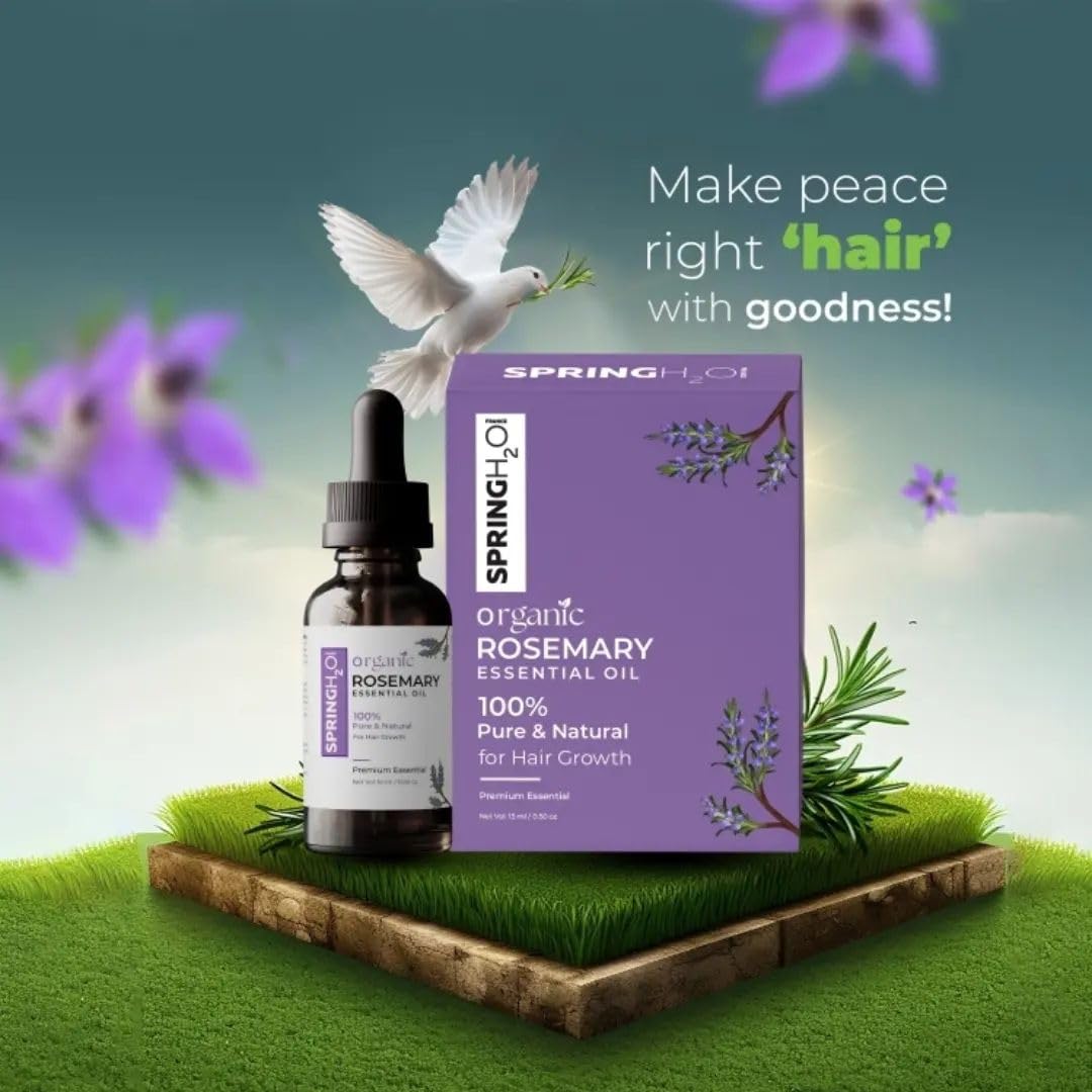 Spring H2O Rosemary Essential Oil,100% Pure and Natural Hair Growth Oil (30 Ml, Pack-2)