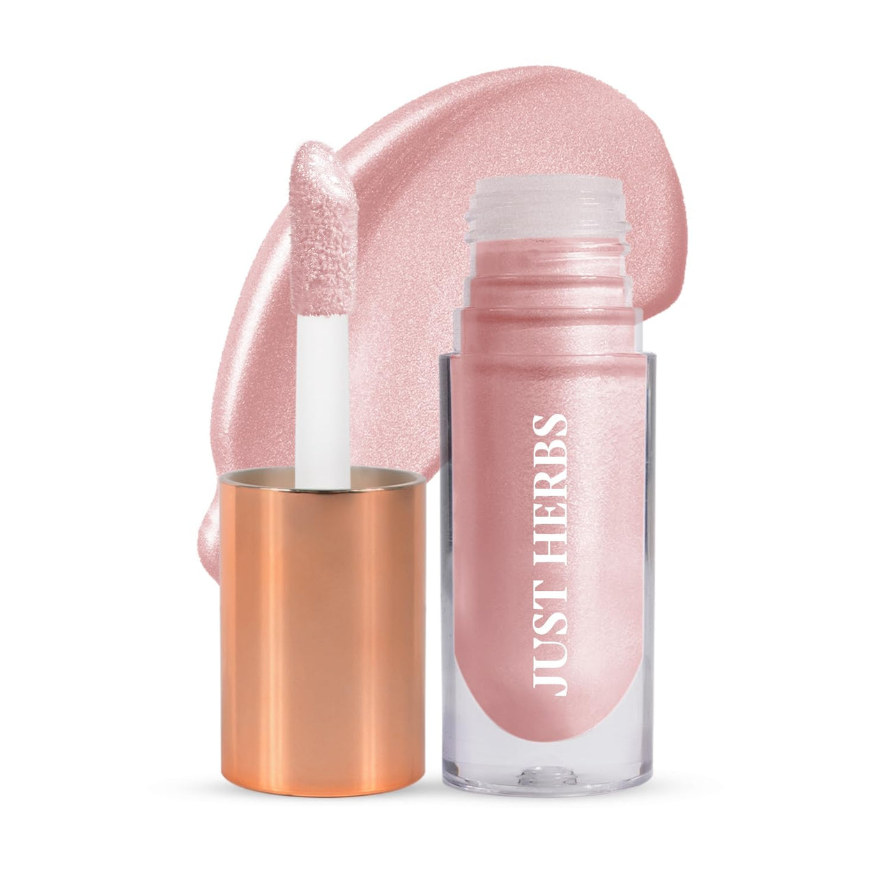 Just Herbs Glaze Pink Nectar Ultra Radiance | Ultra Shimmery Shine | Long Stay | Mess Free | Dewy Finish with Shea Butter and Aloe Vera Liquid Highlighter | All Skin Types | For Women 6g
