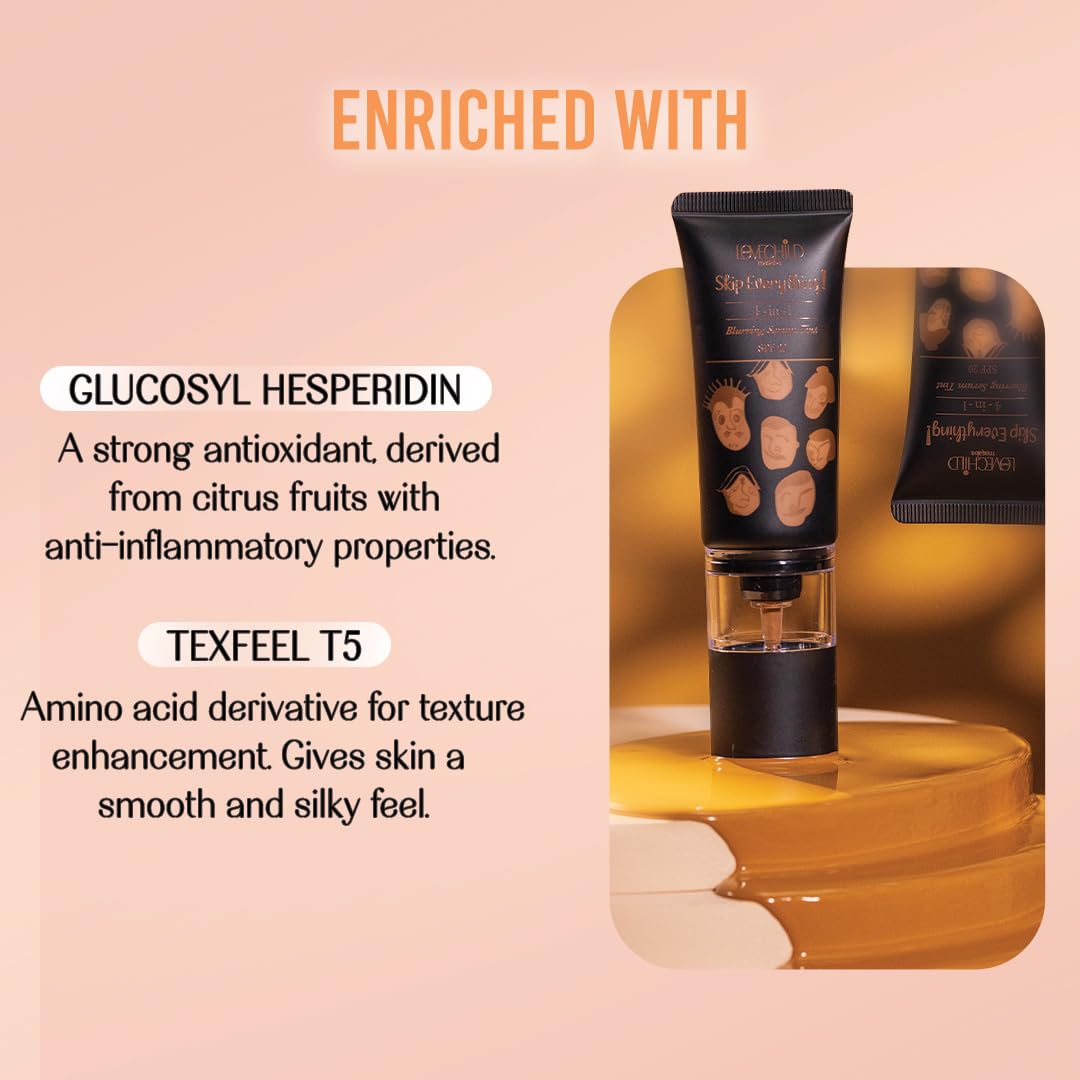Lovechild Masaba Skip Everything Blurring 4 In 1 Serum Full Coverage Skin Tint For All Skin Type, Natural Coverage, For Daily Use, With Sod Technology, Lonely Lioness, 30Ml
