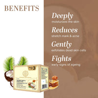 Khadi Natural Herbal Coconut Milk & Honey Soap|Herbal Bathing Soap for Glowing Skin | Natural Soap with Essential Oils | Long Lasting Hydration | Suitable for All Skin Types|Pack of 3 (125 * 3, 375m)