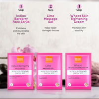 VLCC Skin Tightening Facial Kit (6 Facials) - 240g + 12ml | At Home Facial with Indian Berberry, Wheatgerm, Carrot Extracts & Geranium | Tightens & Firms Skin | Youthful Radiance