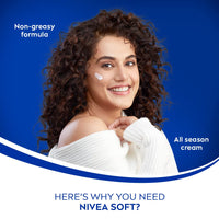 NIVEA Soft Light Moisturizer 100ml | Peppy Pomegranate | For Face, Hand & Body, Instant Hydration | Non-Greasy Cream | With Vitamin E & Jojoba Oil | All Skin Types