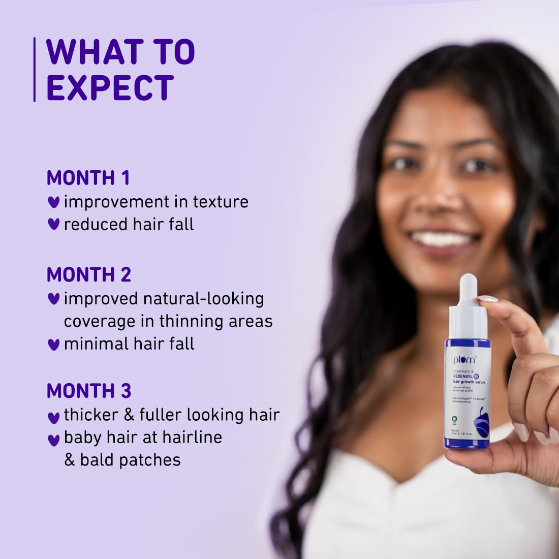 Plum Hair Growth Serum | 3% Redensyl + 4% Anagain + 3% Baicapil | Rosemary & Ginseng Extract | Anti-Hair Fall & Hair Density Booster | For Men & Women, Non-Greasy Formula | 30ml