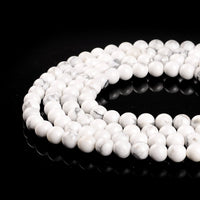 Natural Stone Beads 10mm White Howlite Gemstone Round Loose Beads Crystal Energy Stone Healing Power for Jewelry Making DIY,1 Strand 15