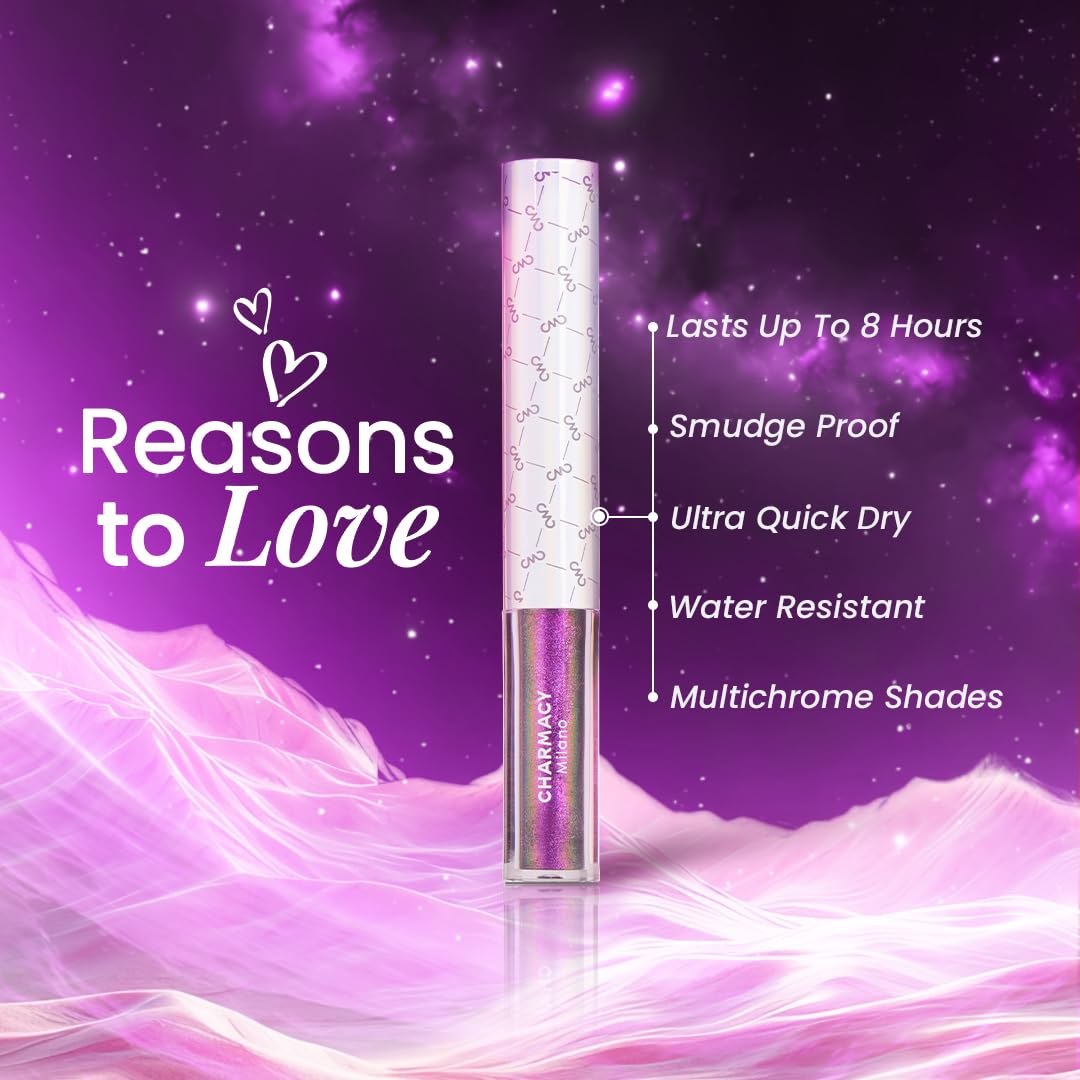 Charmacy Milano Stellar Duo-Chrome Eyeliner - Mirage 7, Smudgeproof, Quick Dry & Long Lasting Eyeliner, Vibrant Eye Makeup For Women, 8 Shades (1.5 gms)