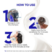 BBlunt Intense Moisture Shampoo 300ml + Intense Moisture Hair Mask 250g + Intense Moisture Conditioner 250g