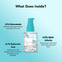 BELLAVITA Niacinamide Face Serum | 10% Niacinamide, 0.5% Alpha Arbutin & Hyaluronic Acid | Treats Pigmentation | Repairs Skin Barrier | pH Balanced | Non-Irritating | Non-Sticky | Brightening Formula For Men and Women | 30 ml