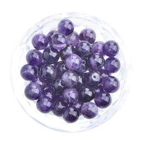 100Pcs Natural Crystal Beads Stone Gemstone Round Loose Energy Healing Beads with Free Crystal Stretch Cord for Jewelry Making (Amethyst, 6MM) Amethyst