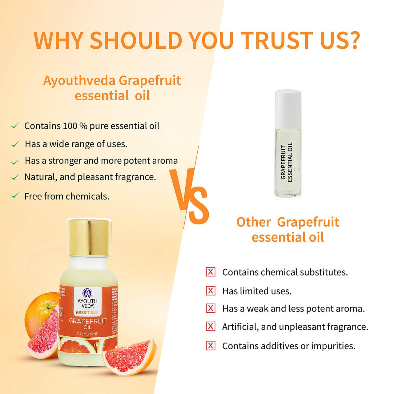 Grapefruit essential oil | For Healthy Skin & Hair | Pure & Natural Aromatherapy oil 15ml