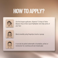 Swiss Beauty Drop & Glow Liquid Highlighter For Face Makeup | Illuminating Liquid Highlighter With Dewy Finish | Shade -Gold, 18ml