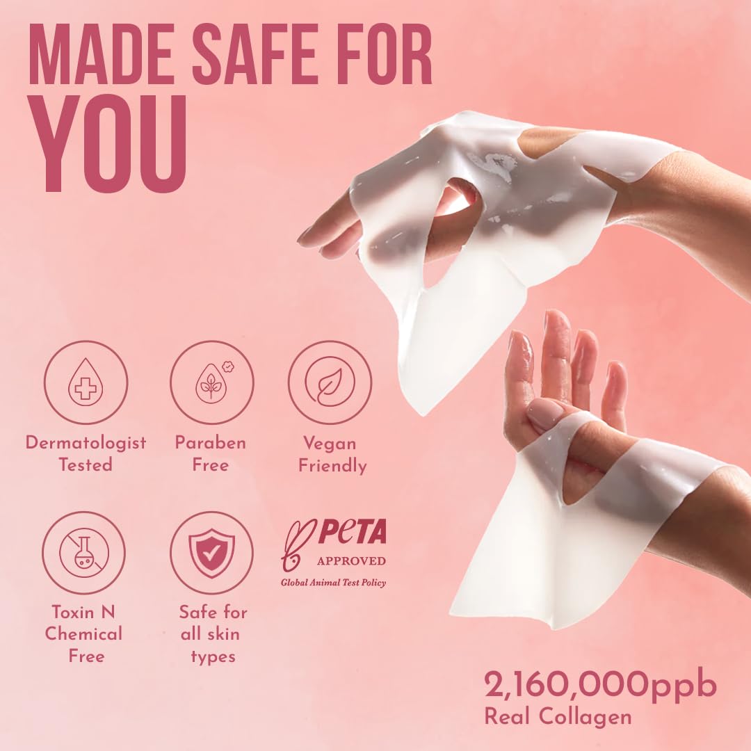 WILDGLOW Korean Glass Skin Bio-Collagen Overnight Face Mask for Deep Hydration, Pigmentation, Anti-Aging & Pore Minimizing | Hyaluronic Acid, Niacinamide, Vitamin E & Centella | Pack of 1