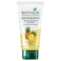 Biotique Bio Papaya Revitalizing Tan Removal Scrub, 50g And Biotique Bio Pineapple Oil Control Foaming Face Wash, 150ml