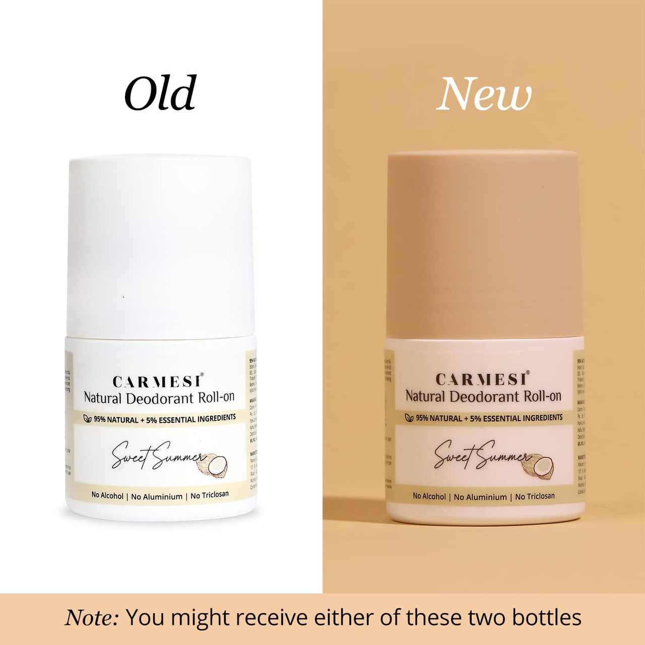 Carmesi Natural UnderArms Roll On Deodorant for Women | 95% Natural + 5% Essential Ingredients | For Fresh Underarms All Day | No Alcohol & Aluminium | Sweet Summer | 50 ml (Pack of 3)