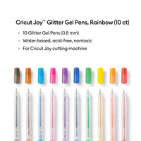Cricut Joy Sparkle Gel Pens (Set of 10), for Use with Cricut Joy Cutting Machine, Add Glitter to Your Cards, Paper, Decor, and More (Medium Point, 0.8mm, Rainbow)