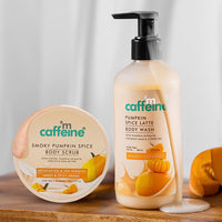 mCaffeine Pumpkin Spice Cleanse & Detan Duo for Glowing Skin| Mildly Cleanses, Exfoliates, Detans|Pumpkin Body Wash - 300ml & Pumpkin Body Scrub - 175 g | Sweet & Spicy Pumpkin Aroma for Men & Women