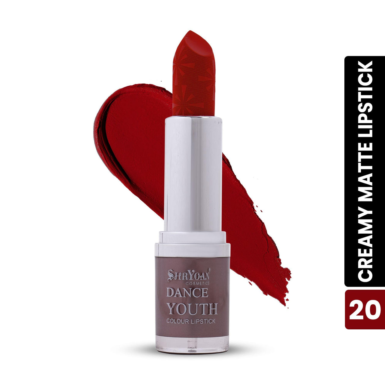 Shryoan Dance Youth Colour Matte Lipstick | 24hr Long Lasting, Velvet Texture, Matte Finish, Easy to Glide and Easy to Use (3.8g) (Shade-20)