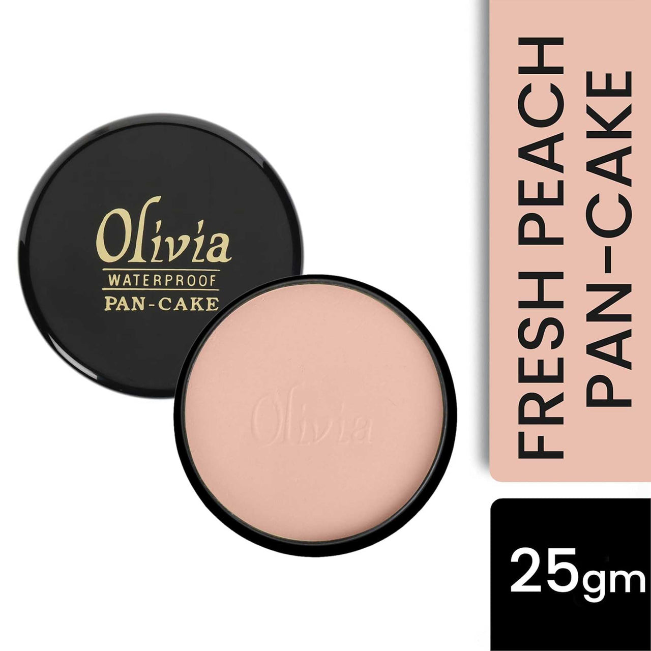 Olivia Pan Cake 100% Waterproof Foundation & Makeup Concealer | Long-Lasting Sweatproof Base Makeup | Smudge-Proof, Paraben-Free Formula | For All Skin Types | Bronze Glow - 22 | 25g