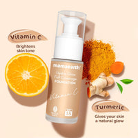 Mamaearth Hydra-Glow Full Coverage Dewy Finish Liquid Foundation With Vitamin C & Turmeric- 30 Ml|Full Coverage|Gives 3X Instant Glow|12-Hour Long Stay & Hydration|Spf 35|Non-Drying (05 Beige Glow)