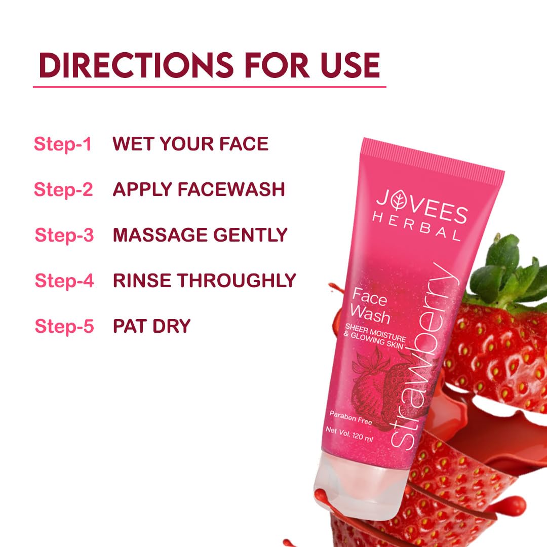 Jovees Face Wash - Strawberry, 120ml (Pack of 2)