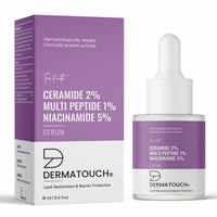 DERMATOUCH Ceramide 2% Multi Peptide 1% Niacinamide 5% Serum | For Lipid Restoration & Barrier Protection | Anti-aging Formula | Specially For Dry Skin | For Both Men & Women | 18ML