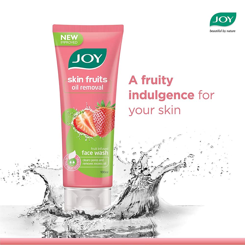Joy Oil Control Face Care Combo With Strawberry Face Wash 150ml & Scrub 200ml For Oily Skn (Combo Pack) (2 Items in the set)