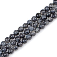 Bymitel 140Pcs Natural Crystal Beads Stone Gemstone Round Energy Healing Loose Beads with Stretch Cord for Jewelry Making Bracelets Anklets (Larvikite Labradorite, 8mm 140pcs) Larvikite Labradorite